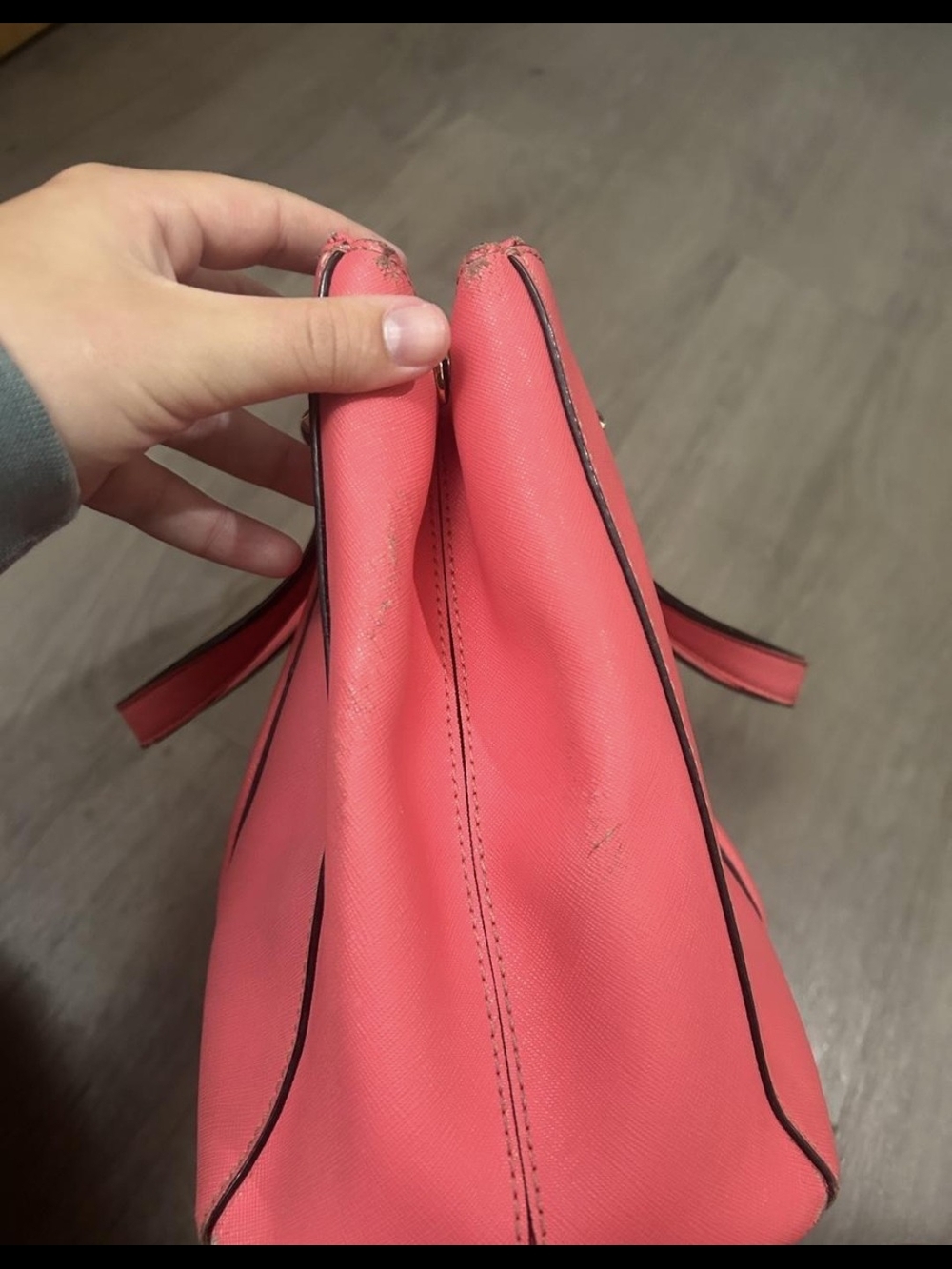 kate spade coral tote with gold hardware - Picture 5 of 7